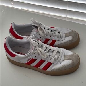 Adidas Samba White and Red Shoes